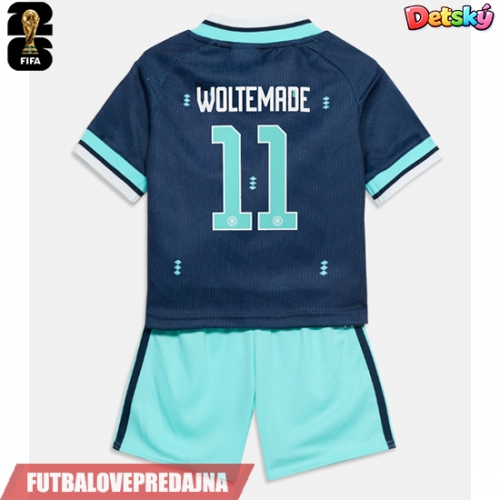 Lacne Dětský Futbalové dres Nemecko Nick Woltemade #11 MS 2026 Krátky Rukáv - Preč (+ trenírky)